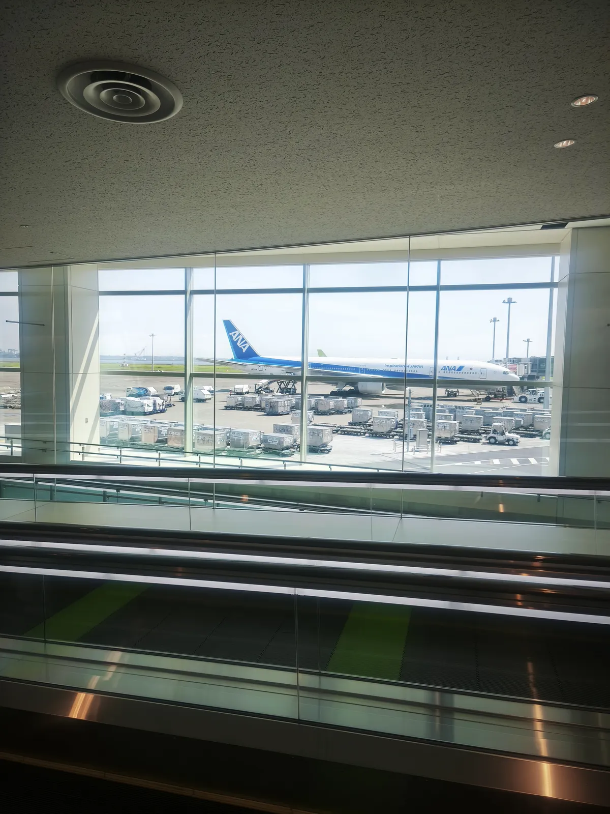 飛行機の窓から見た景色